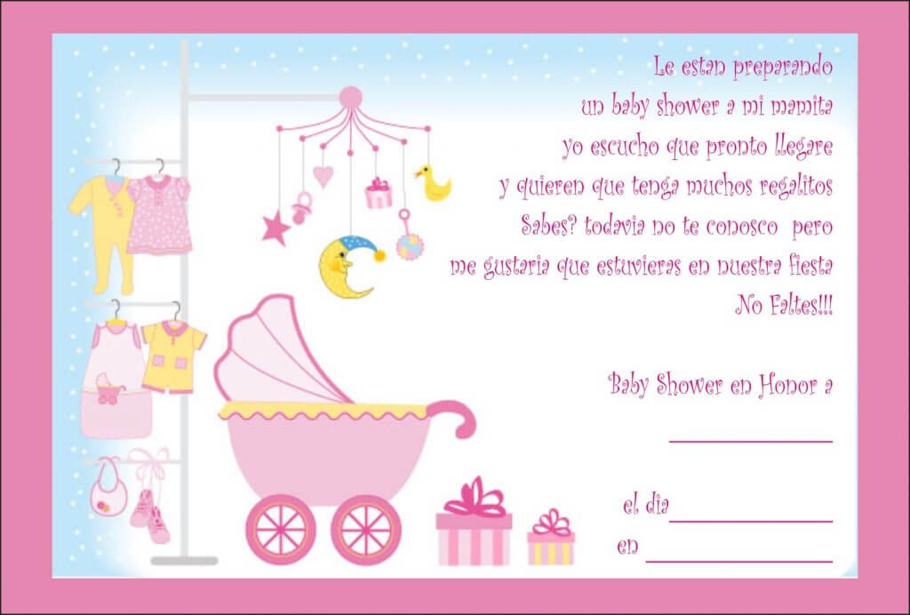 Invitaciones de Baby Shower Cuna Rosa